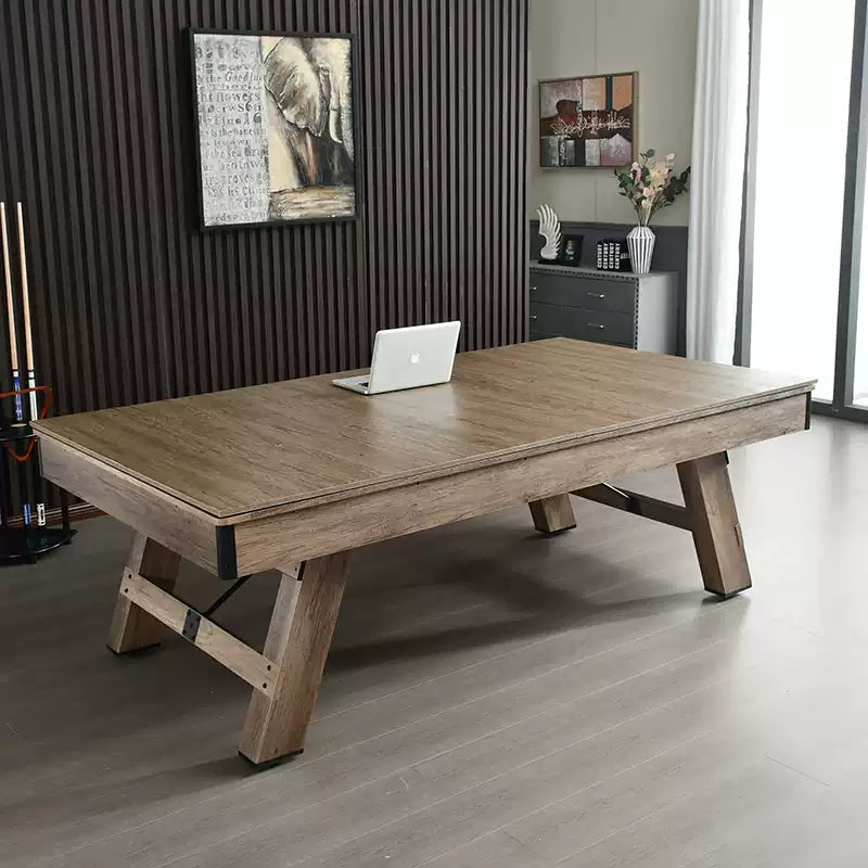 CUETIQ LM 7/8FT 3-in-1 Billiards / Table Tennis / Dining Table - Black Felt, Silver Mist Frame, Free Accessories