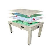 CUETIQ 6FT/7FT 4-in-1 Flip Pool Table - Billiards, Air Hockey, Table Tennis & Dining Top, Space-Saving Design, Smooth Felt Surface, Durable MDF Frame, Free Accessories