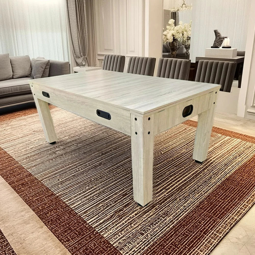 CUETIQ 6FT/7FT 4-in-1 Flip Pool Table - Billiards, Air Hockey, Table Tennis & Dining Top, Space-Saving Design, Smooth Felt Surface, Durable MDF Frame, Free Accessories