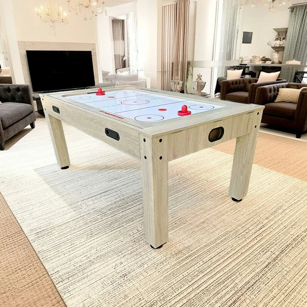 CUETIQ 6FT/7FT 4-in-1 Flip Pool Table - Billiards, Air Hockey, Table Tennis & Dining Top, Space-Saving Design, Smooth Felt Surface, Durable MDF Frame, Free Accessories