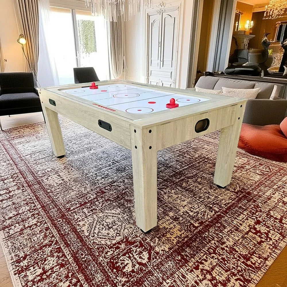 CUETIQ 6FT/7FT 4-in-1 Flip Pool Table - Billiards, Air Hockey, Table Tennis & Dining Top, Space-Saving Design, Smooth Felt Surface, Durable MDF Frame, Free Accessories