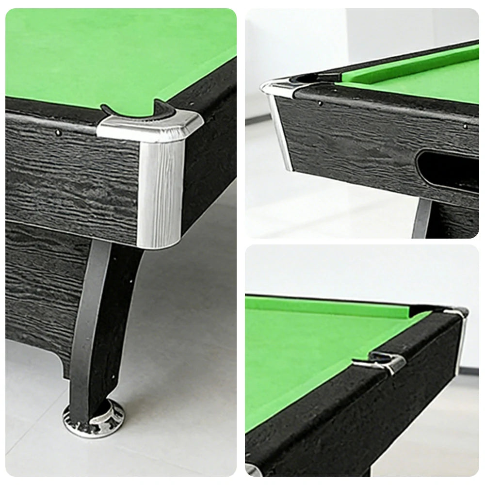 CUETIQ 9FT MDF Pool Snooker Billiard Table - Modern Luxury Design with Ball Return System, Adjustable Leg Levellers, Full Accessories Included - Black Frame Green Felt