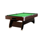CUETIQ 9FT MDF Pool Snooker Billiard Table with Accessories Pack - Ball Return System, Adjustable Leg Levellers - Walnut Frame Green Felt