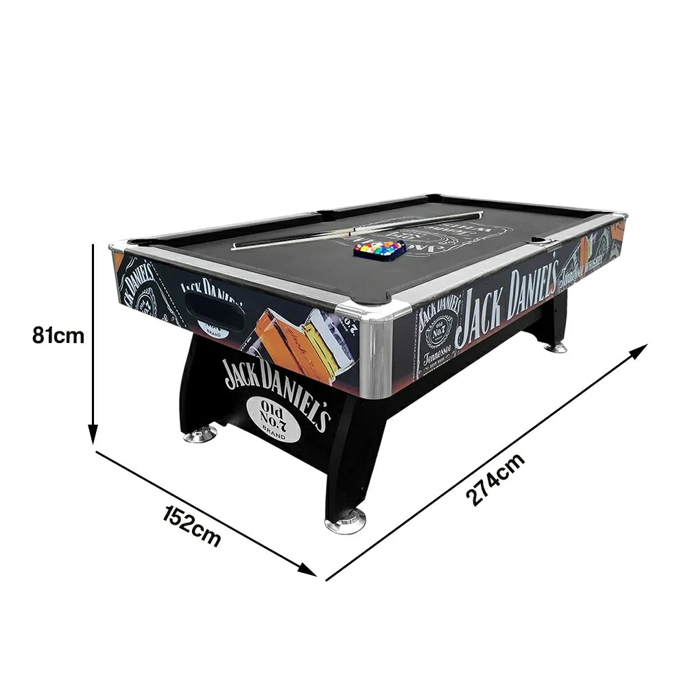 CUETIQ 9FT Pool Table Professional Billiards Table Durable MDF Construction Home Game Set - Black Frame Black