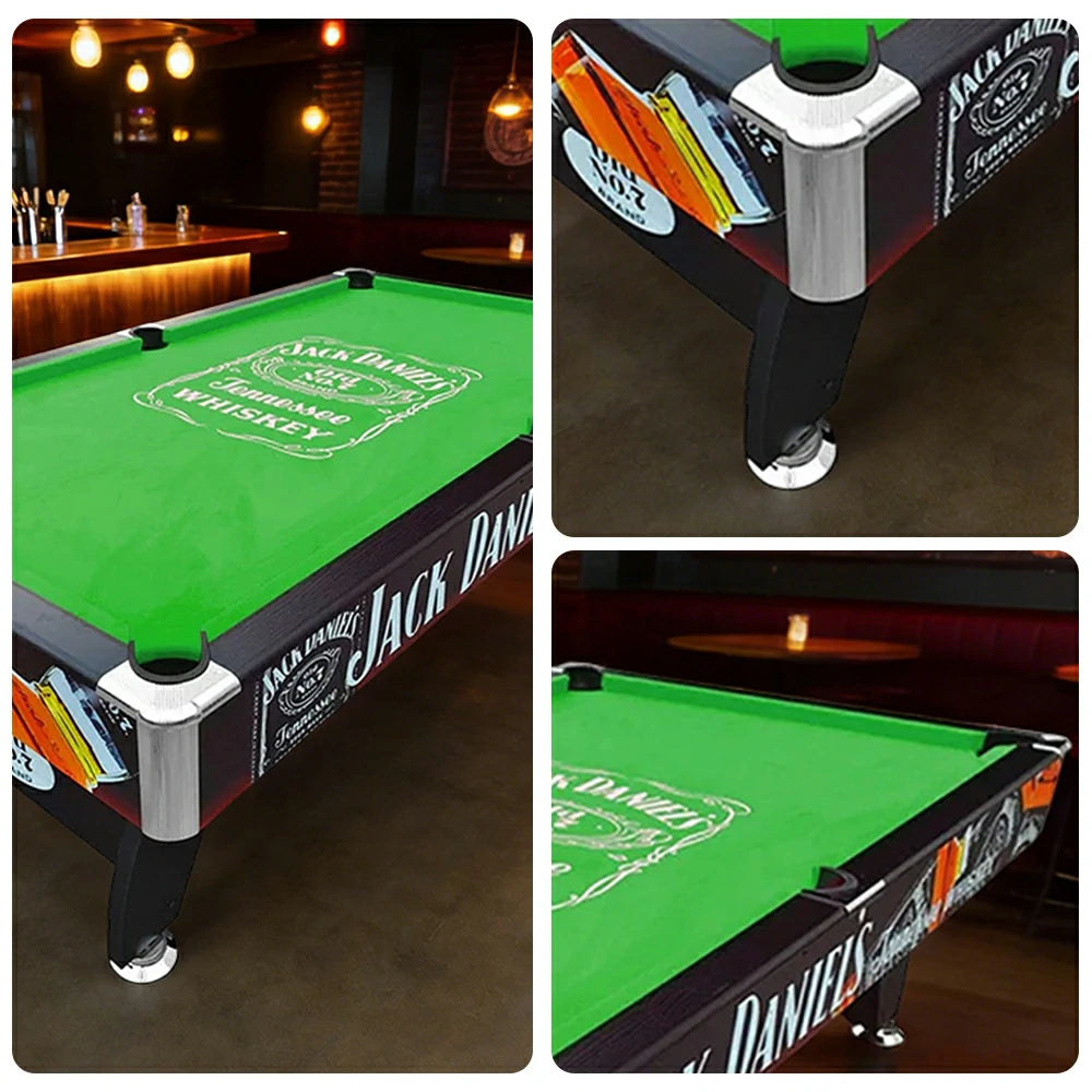 CUETIQ 9FT Pool Table Professional Billiards Table Durable MDF Construction Home Game Set - Black Frame Green