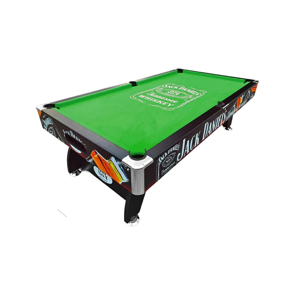 CUETIQ 9FT Pool Table Professional Billiards Table Durable MDF Construction Home Game Set - Black Frame Green