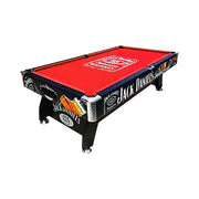 CUETIQ 9FT Pool Table Professional Billiards Table Durable MDF Construction Home Game Set - Black Frame Red