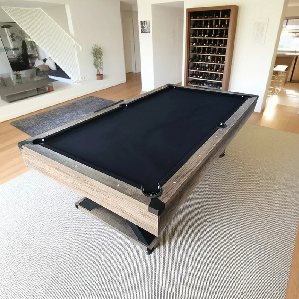 CUETIQ P028 Kingkong 7/8FT 3-in-1 Multi-Function Pool Table - Convertible to Ping Pong Table & Dining Table Top, MDF Construction - Black