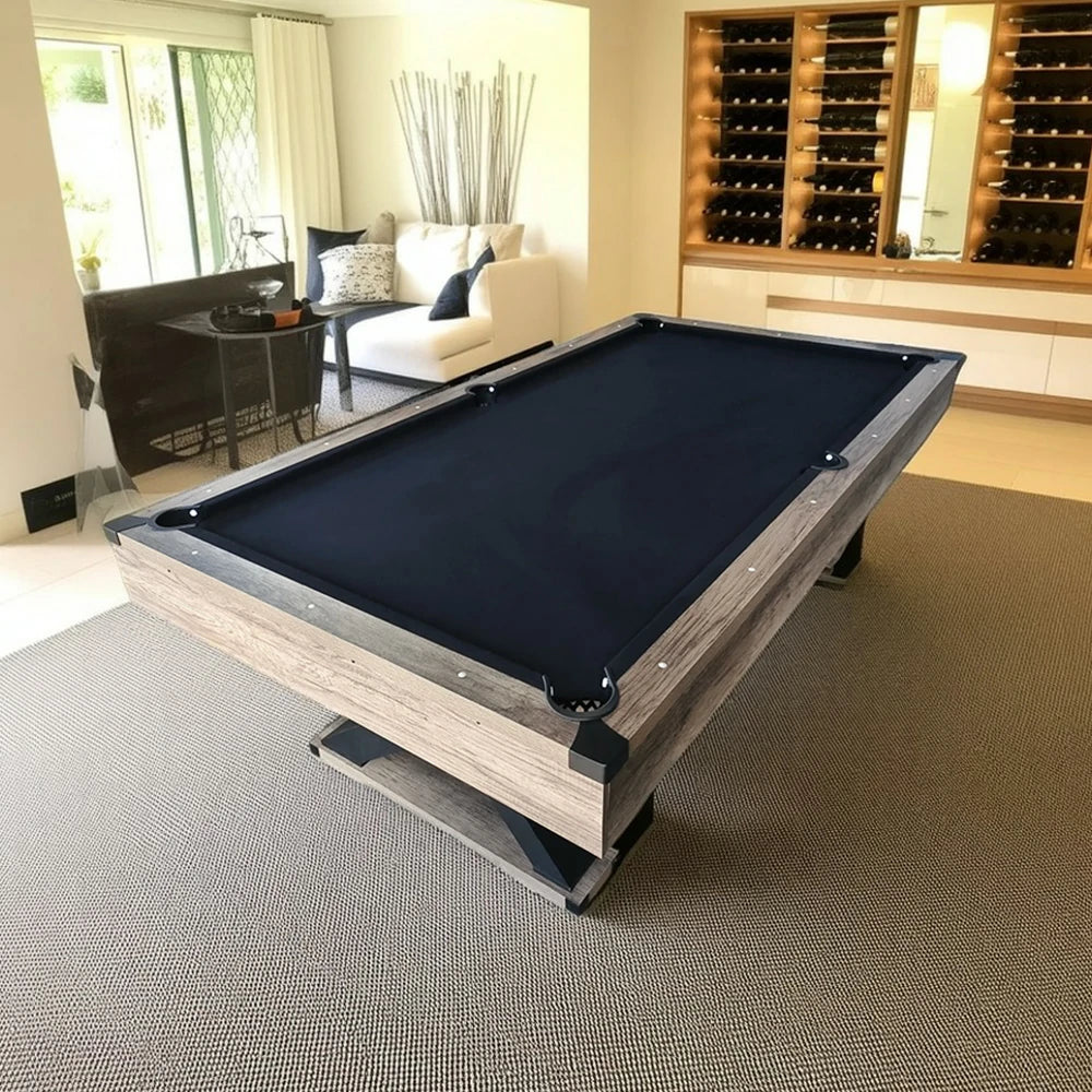 CUETIQ P028 Kingkong 7/8FT 3-in-1 Multi-Function Pool Table - Convertible to Ping Pong Table & Dining Table Top, MDF Construction - Black