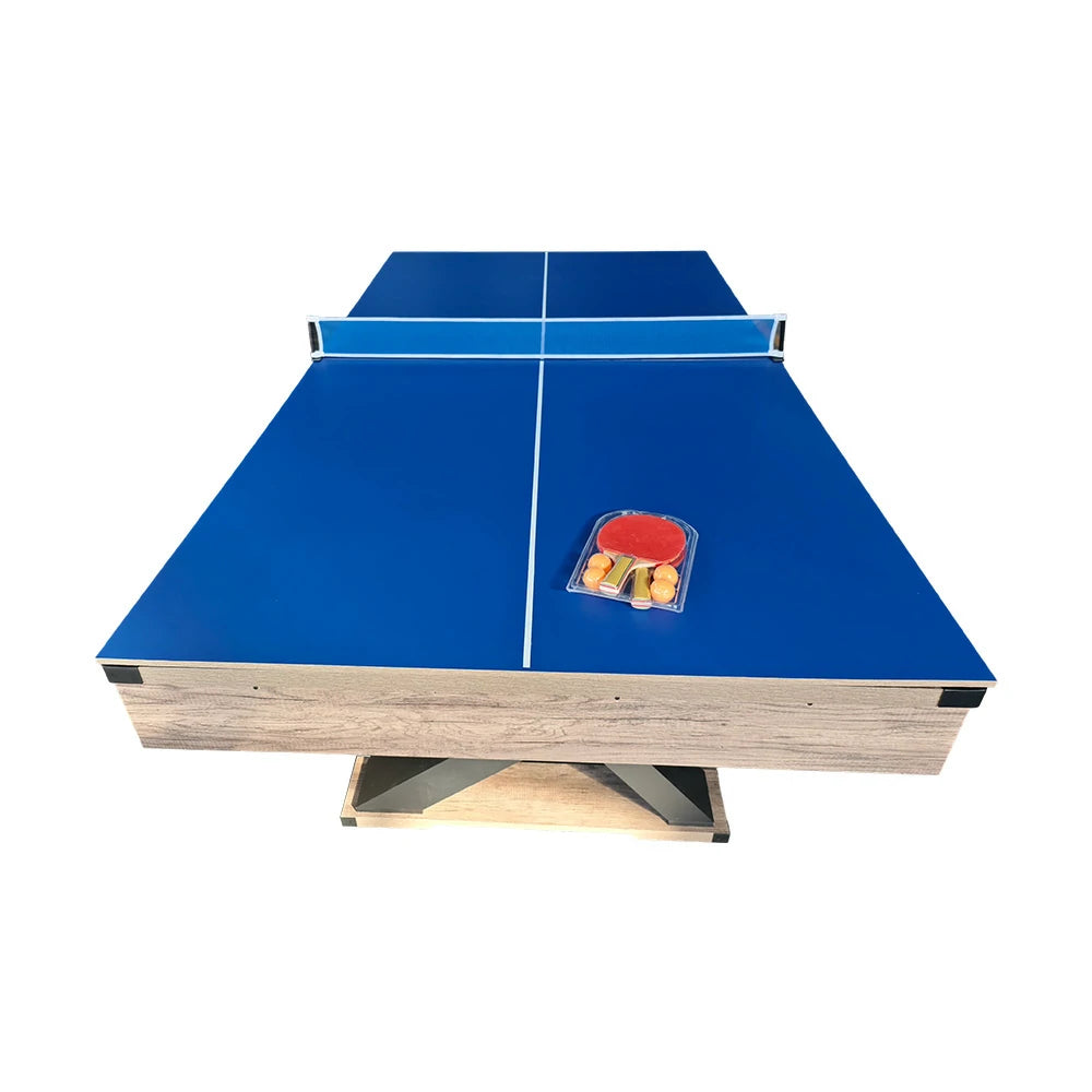 CUETIQ P028 Kingkong 7/8FT 3-in-1 Multi-Function Pool Table - Convertible to Ping Pong Table & Dining Table Top, MDF Construction - Black