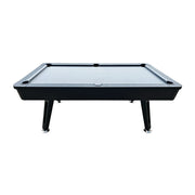 CUETIQ P032 7FT/8FT Modern MDF Billiard Table - Matte Grey Top, Heavy-Duty Metal Legs, Stable Four-Leg Design - Grey Black