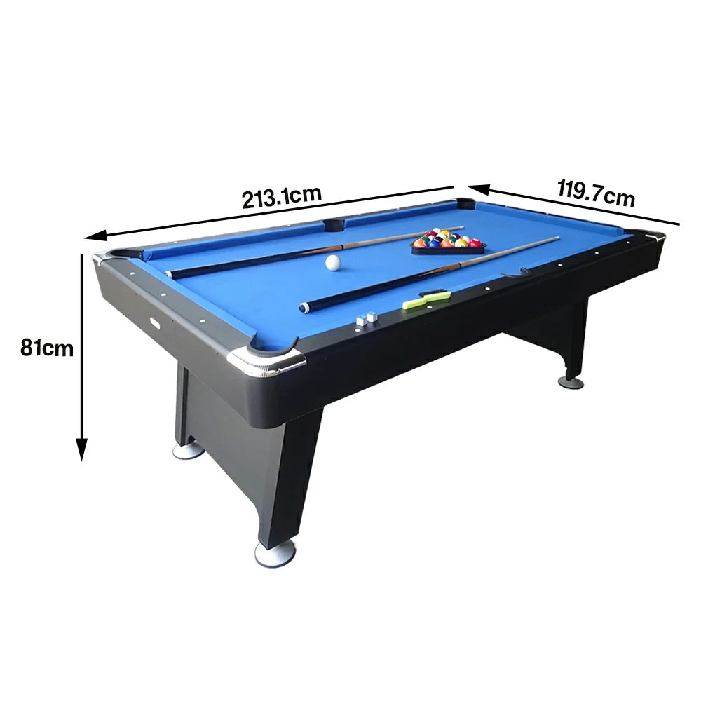 CUETIQ P033 7FT 3-in-1 Billiard Table - Pool Ping Pong Dining Combo, Heavy-Duty MDF, Modern Design - Blue Black