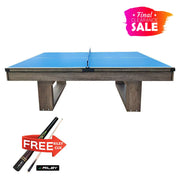 CUETIQ 8FT 3-IN-1 Simple Modern Pool Table/Billiards Table/Pingpong Table/Dining Table with Free Accessories - Oak Finish