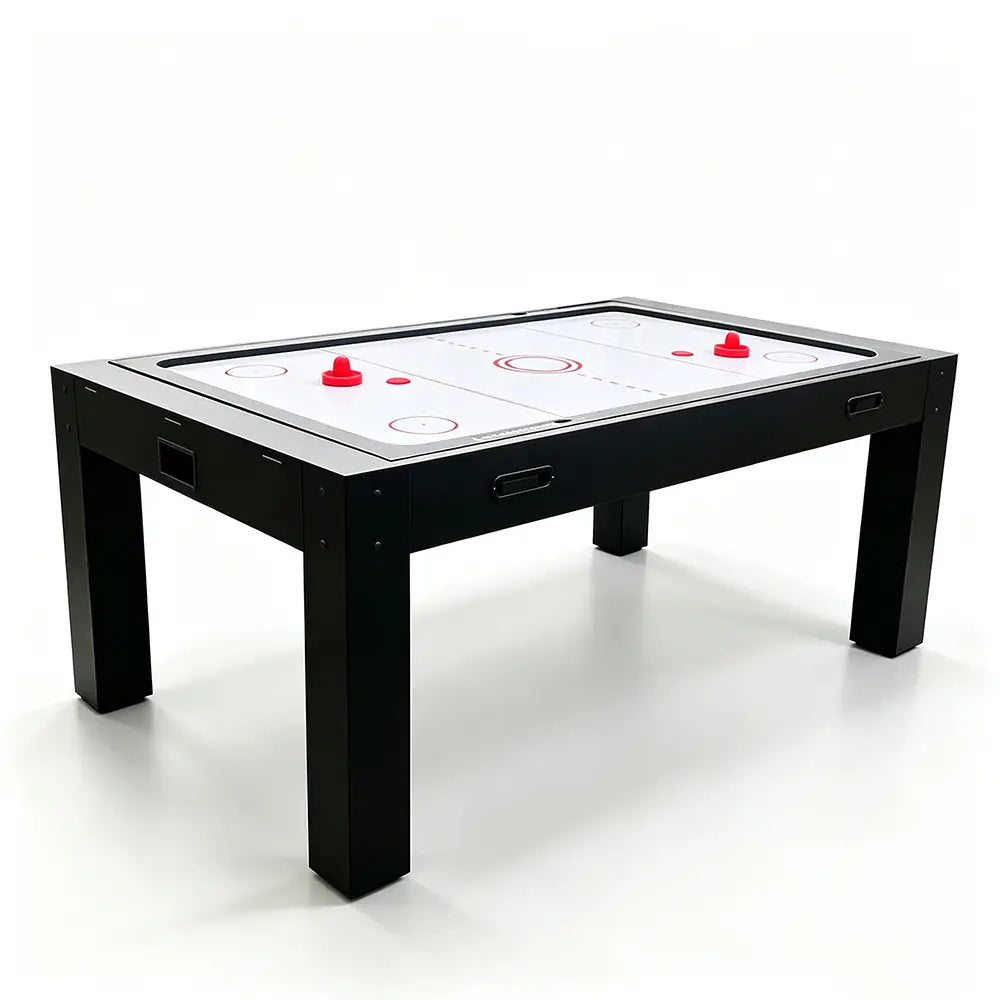 CUETIQ 7FT MDF 4-IN-1 Convertible Multi-function Table Free Accessories Air Hockey/ Billiards Table/ Dining Table/ Table Tennis Table - Black&Blue