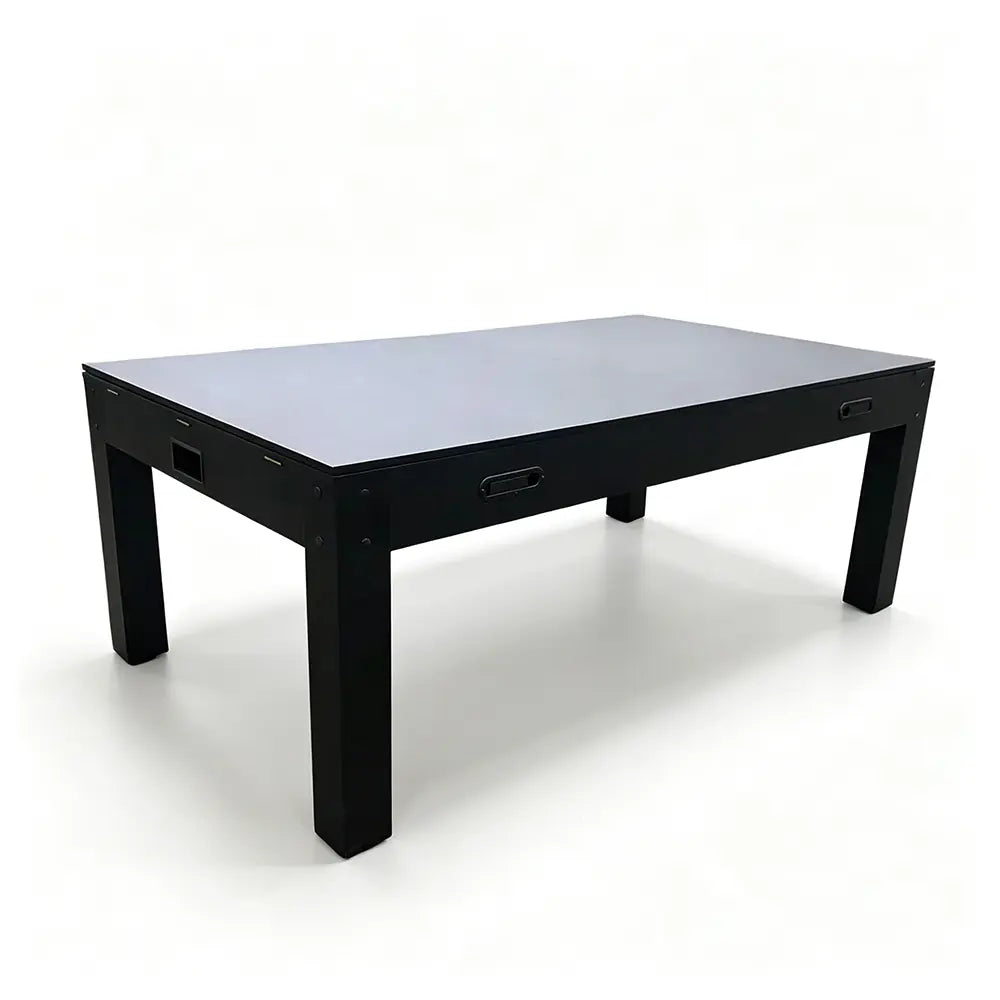CUETIQ 7FT MDF 4-IN-1 Convertible Multi-function Table Free Accessories Air Hockey/ Billiards Table/ Dining Table/ Table Tennis Table - Black&Blue