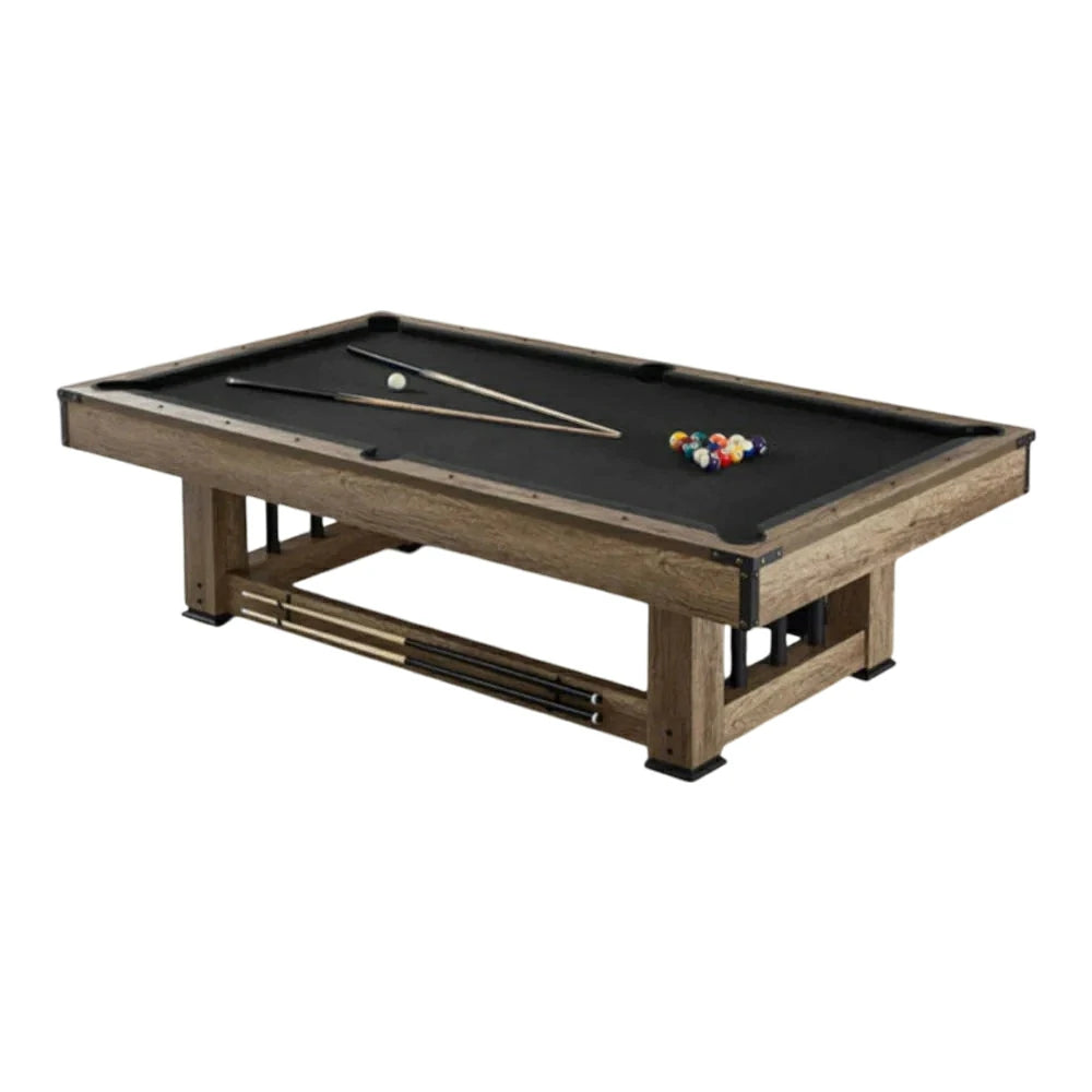 CUETIQ 9FT Pool Table Professional Billiard Table MDF Wood Construction Built-in Cue Rack Home Game Set Wood Finish - Black