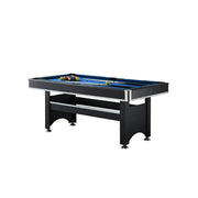 CUETIQ 6FT Classic Billiard Table with Green Felt and Non-Foldable Frame for Game Room - Blue