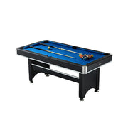 CUETIQ 6FT 3-in-1 Billiard Table with Table Tennis Top and Green Felt for Game Room - Blue