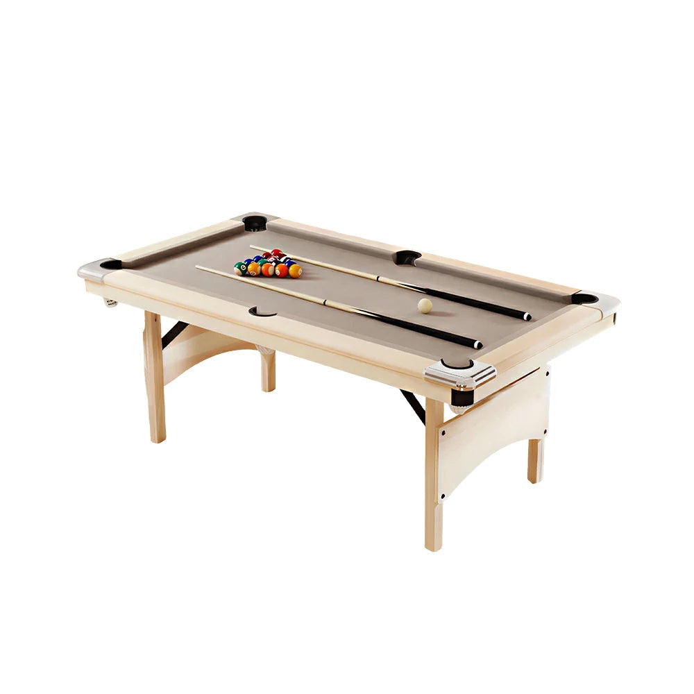 CUETIQ 1.93M 3-in-1 Foldable Solid Wood Billiard Table with Table Tennis Top - Natural