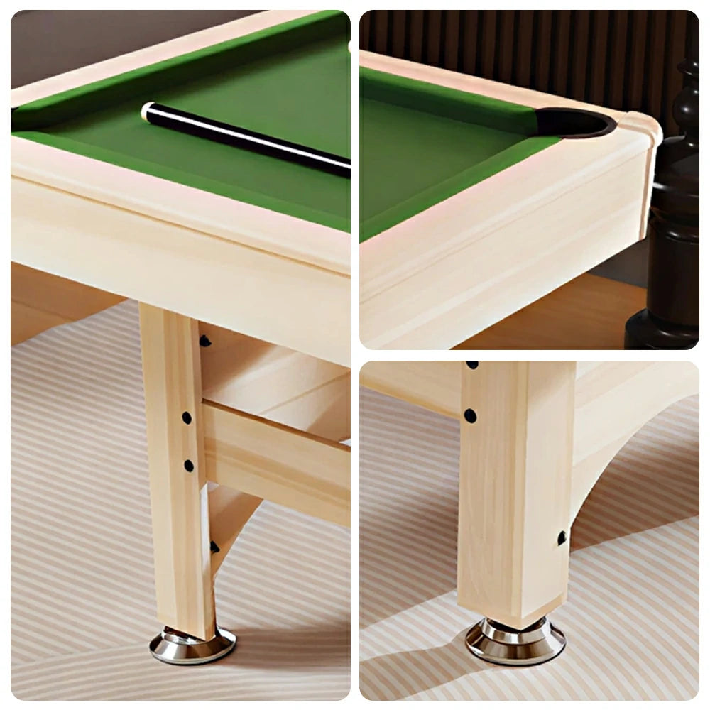 CUETIQ 1.93M 3-in-1 Solid Wood Billiard Table with Table Tennis Top for Game Room - Natural