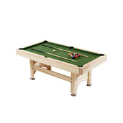 CUETIQ 1.93M 3-in-1 Solid Wood Billiard Table with Table Tennis Top for Game Room - Natural