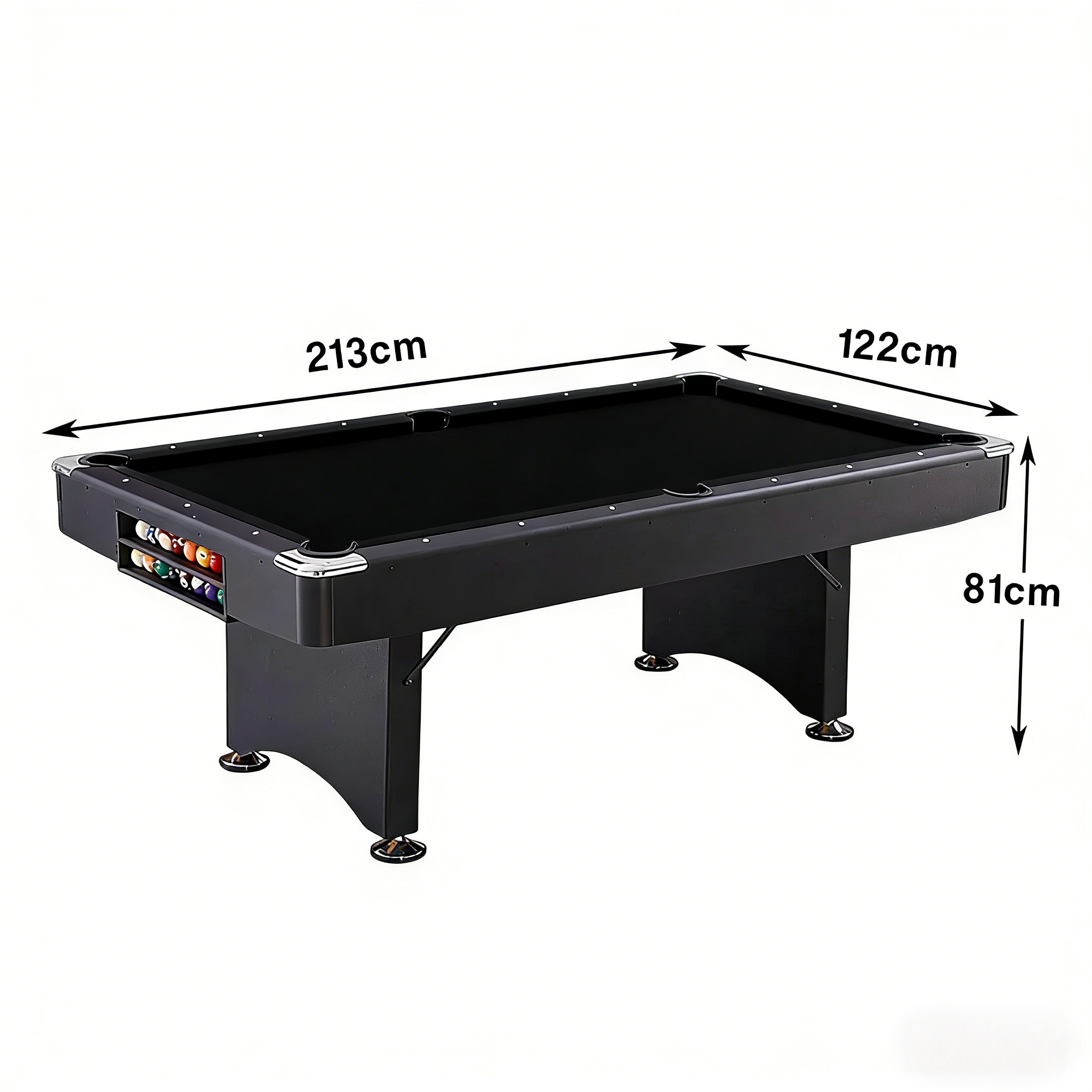 CUETIQ TE 3-IN-1 P038 7FT/8FT Foldable Green MDF Billiard Table with Free Accessories - Black
