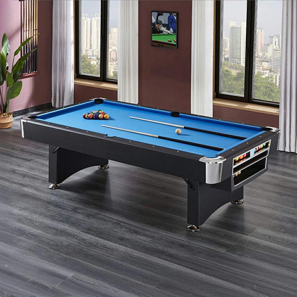 CUETIQ TE 3-IN-1 P038 7FT/8FT Foldable Green MDF Billiard Table with Free Accessories - Blue Felt