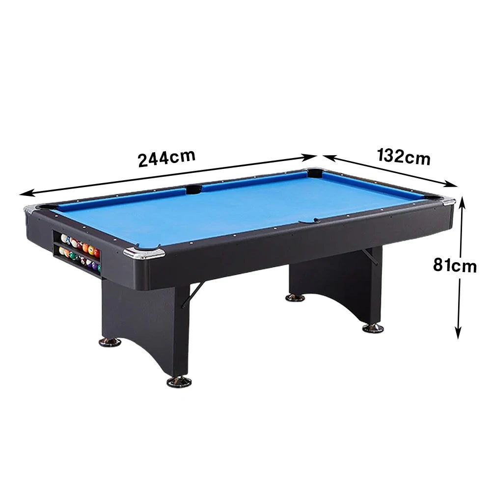 CUETIQ TE 3-IN-1 P038 7FT/8FT Foldable Green MDF Billiard Table with Free Accessories - Blue Felt