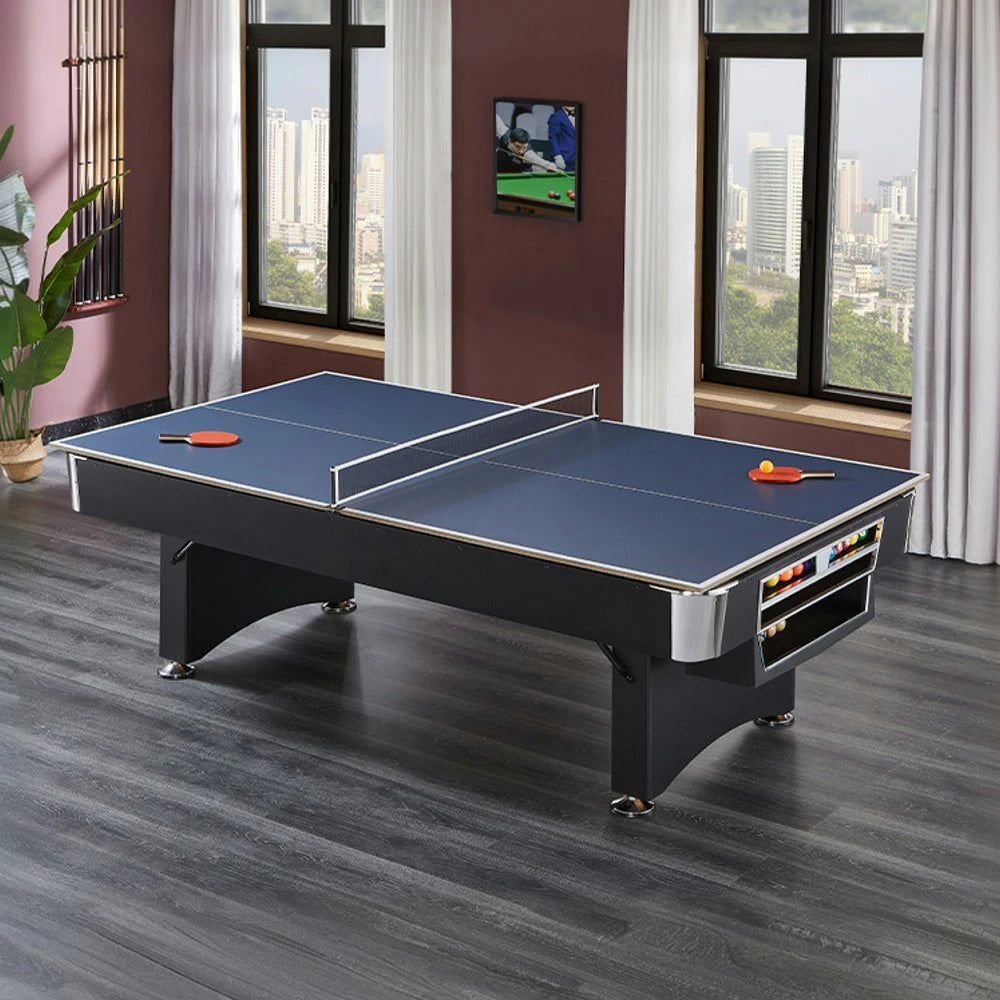 CUETIQ TE 3-IN-1 P038 7FT/8FT Foldable Green MDF Billiard Table with Free Accessories - Blue Felt