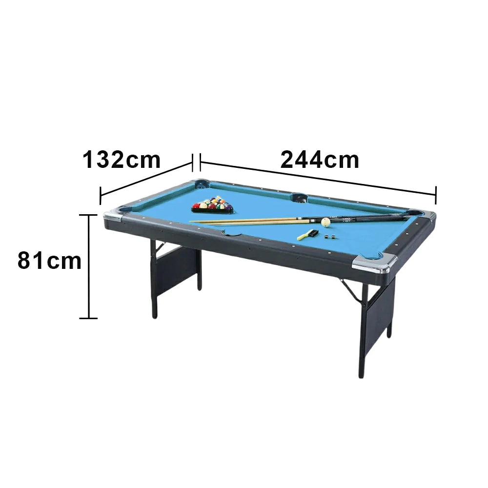 CUETIQ TEFOLD 7FT/8FT MDF Billiard Table - Foldable Design, Smooth Speed Cloth, Stable Frame, Free Accessories - Blue