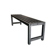 CUETIQ Outdoor Pool Table Bench - Minimalist Open Frame Metal Waterproof Outdoor Seating for Backyard Patio Games - Black