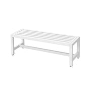 CUETIQ Outdoor Pool Table Bench - Reinforced Connecting Bar Design Metal Frame Waterproof Outdoor Seating for Backyard Patio Games - White