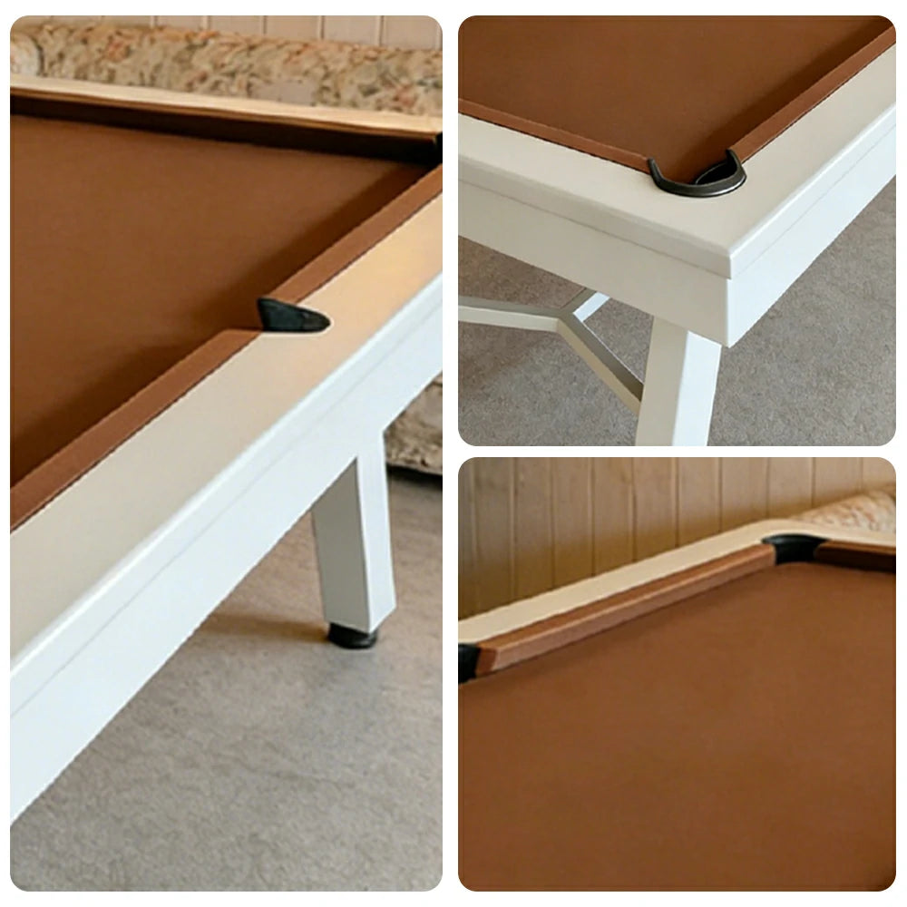 CUETIQ 7FT Outdoor Pool Table - Slanted Leg Design Metal Frame Waterproof Billiard Table for Backyard Patio Games - Grey & Brown