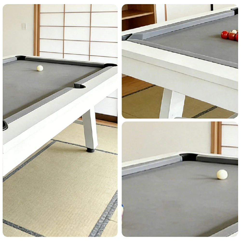 CUETIQ 7FT Outdoor Pool Table - Slanted Leg Design Metal Frame Waterproof Billiard Table for Backyard Patio Games - White & Grey