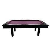 CUETIQ 7FT Outdoor Pool Table - Straight Leg Design Metal Frame Waterproof Billiard Table for Backyard Patio Games - Black & Purple