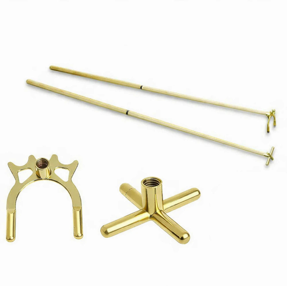 2x 2-Piece Cues+Cross+High Bridge Rest Head for Pool Snooker Billiard