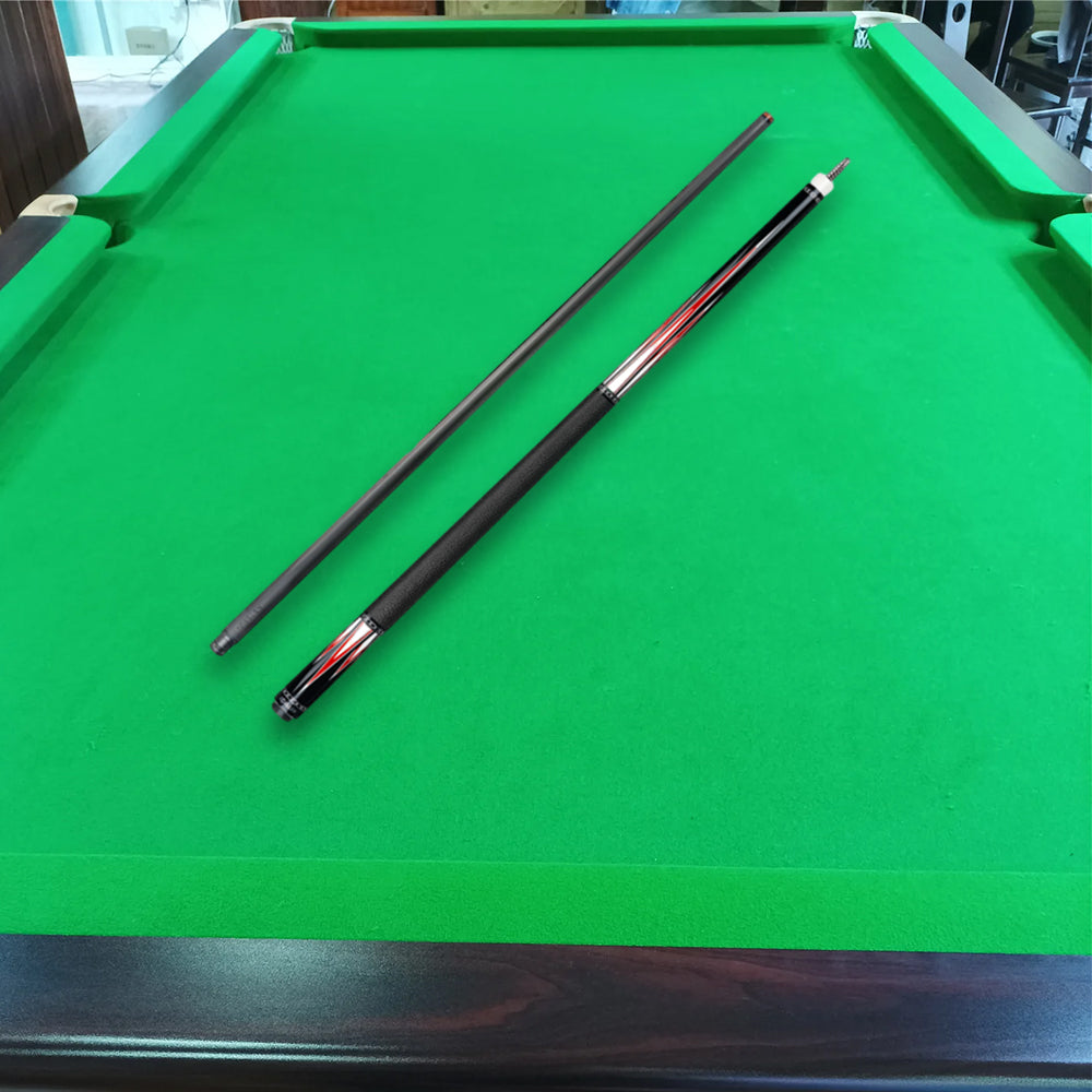 KONLLEN  Premier Professional AK75-001 18.5-20OZ 2-Piece Pool Cue Black Ebony Wood 147CM Billiard Cue - Red&Black
