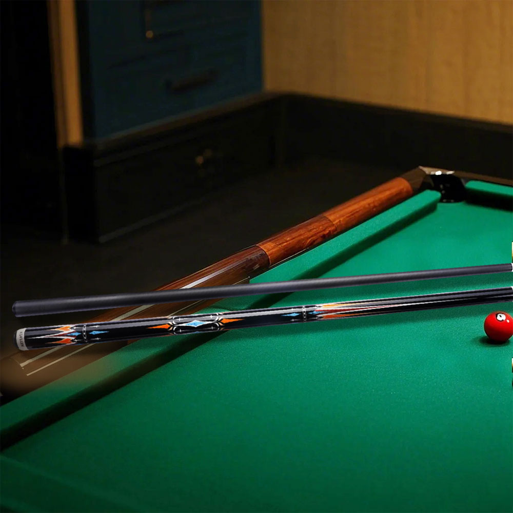KONLLEN  Premier Professional Car-27 2-Piece Carom Cue Maple Wood 18.5-20OZ Billiard Cue 147CM - Blue&Orange&Black