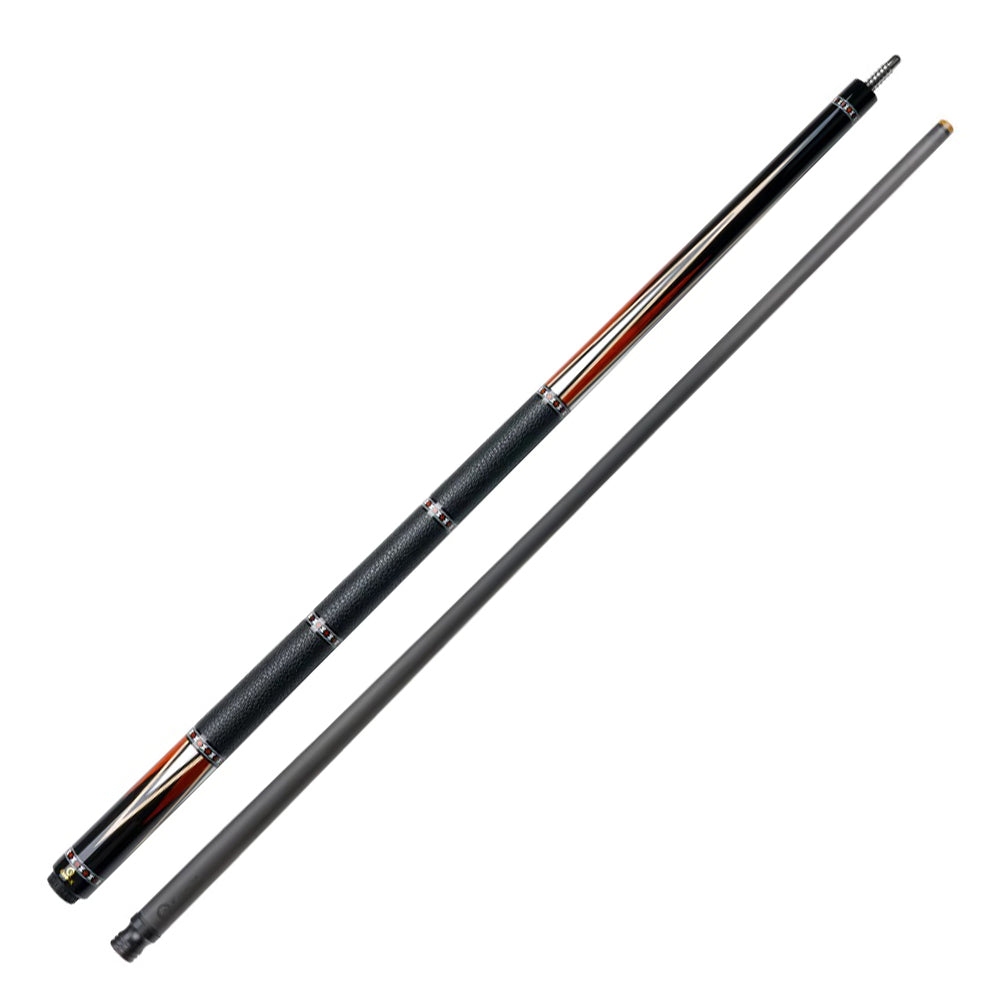 KONLLEN  Premier Professional HQ-05BF 2-Piece Pool Cue Maple Wood 18.5-20OZ Billiard Cue 147CM - Red&Black