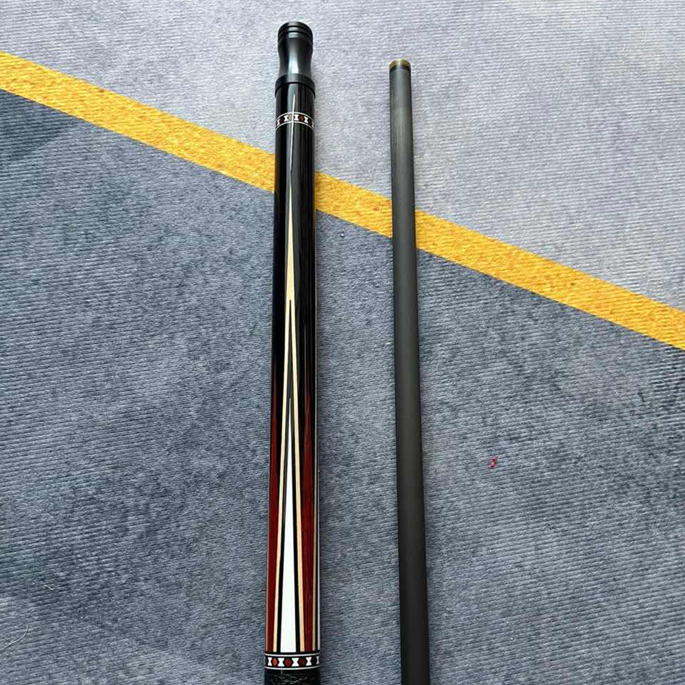 KONLLEN  Premier Professional HQ-05BF 2-Piece Pool Cue Maple Wood 18.5-20OZ Billiard Cue 147CM - Red&Black