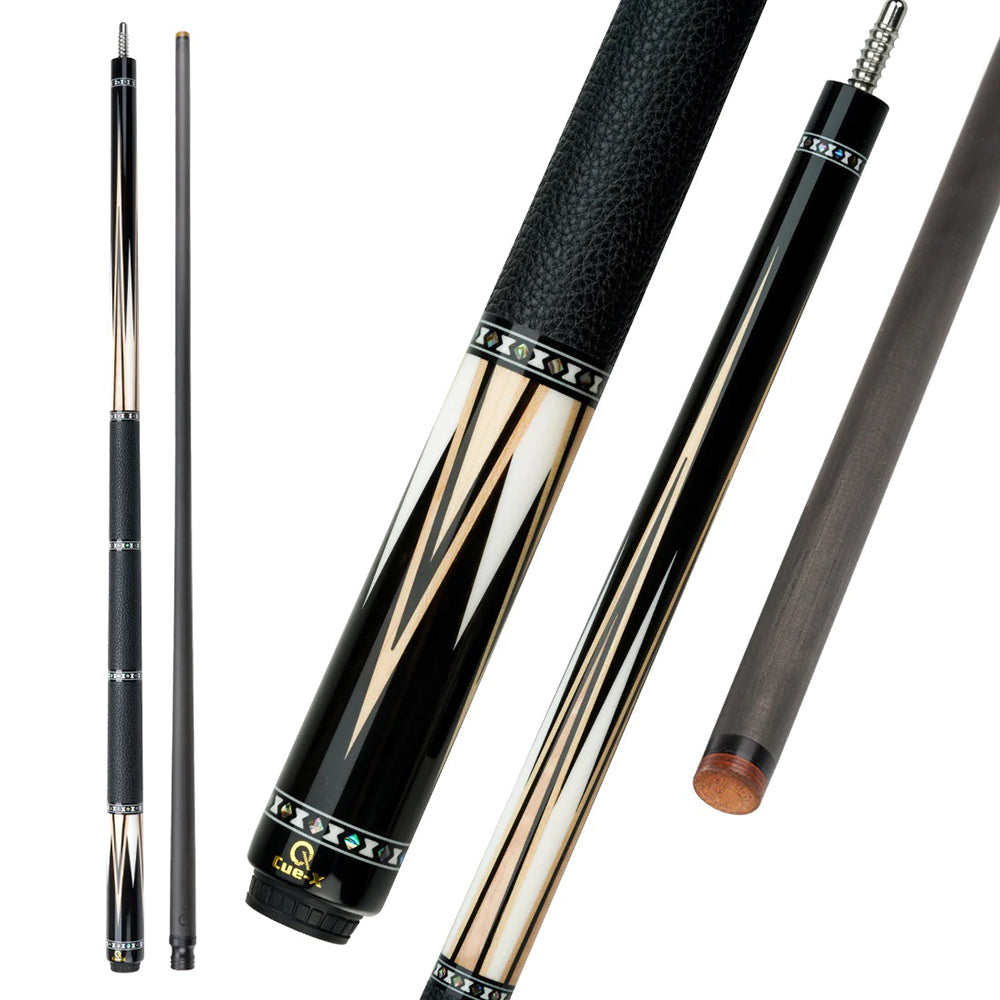 KONLLEN  Premier Professional HQ-05CF 2-Piece Pool Cue Maple Wood 18.5-20OZ Billiard Cue 147CM - Yellow&White&Black