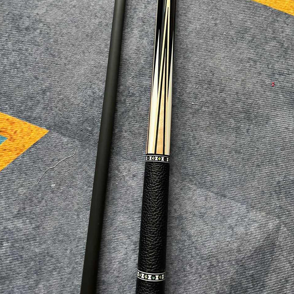 KONLLEN  Premier Professional HQ-05CF 2-Piece Pool Cue Maple Wood 18.5-20OZ Billiard Cue 147CM - Yellow&White&Black