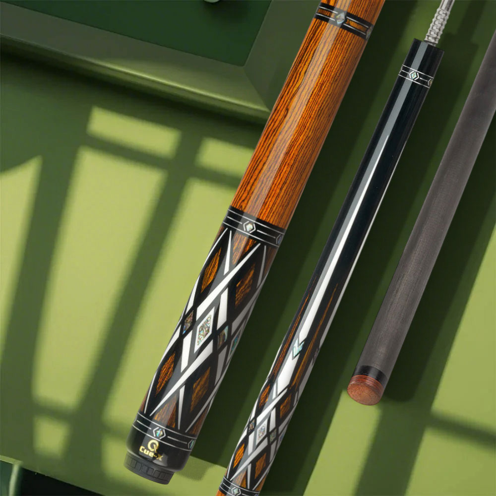 KONLLEN  Premier Professional HQ-07AF 2-Piece Pool Cue Ebony Wood 18.5-20OZ Billiard Cue 147CM - Brown&Black