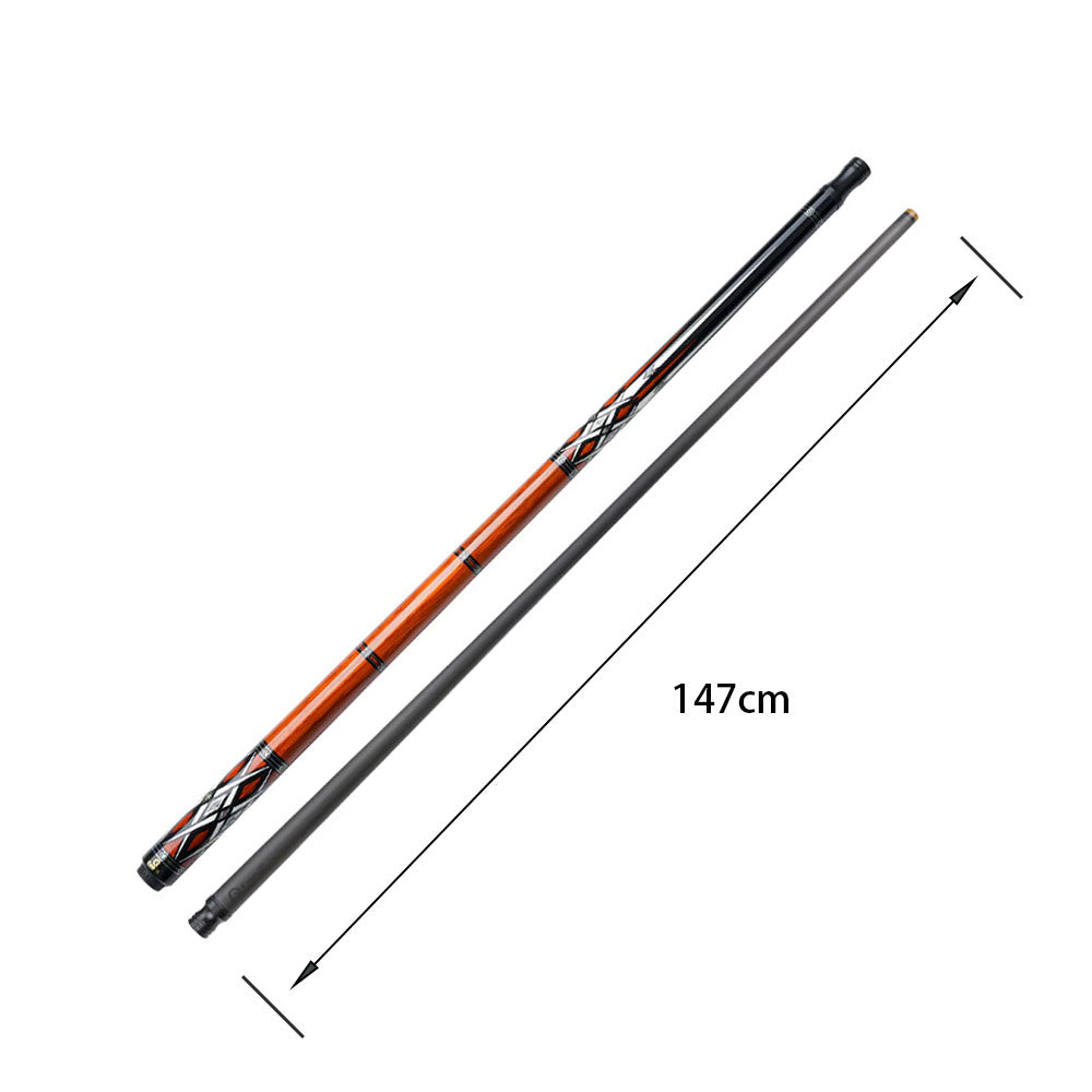 KONLLEN  Premier Professional HQ-07BF 2-Piece Pool Cue Ebony Wood 18.5-20OZ Billiard Cue  147CM - Red&Black