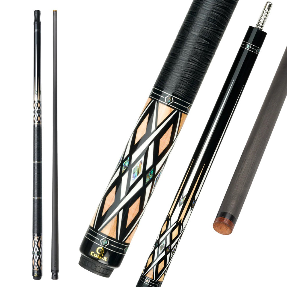 KONLLEN  Premier Professional HQ-07CF 2-Piece Pool Cue Maple Wood 18.5-20OZ Billiard Cue 147CM - Wood&Black