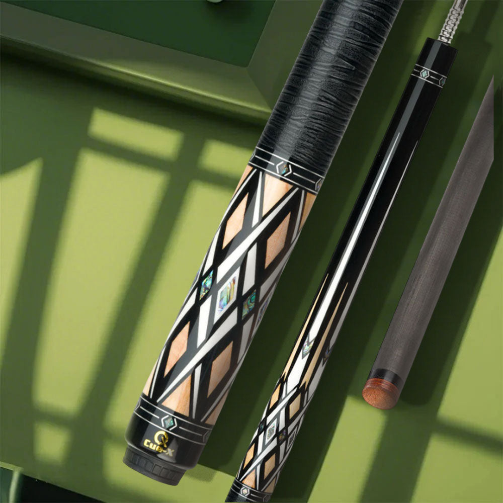 KONLLEN  Premier Professional HQ-07CF 2-Piece Pool Cue Maple Wood 18.5-20OZ Billiard Cue 147CM - Wood&Black