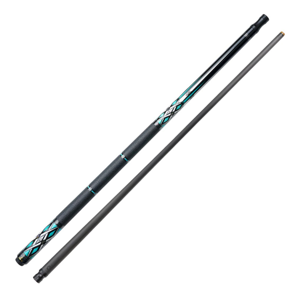 KONLLEN  Premier Professional HQ-07DF 2-Piece Pool Cue Maple Wood 18.5-20OZ Billiard Cue 147CM - Blue&Black