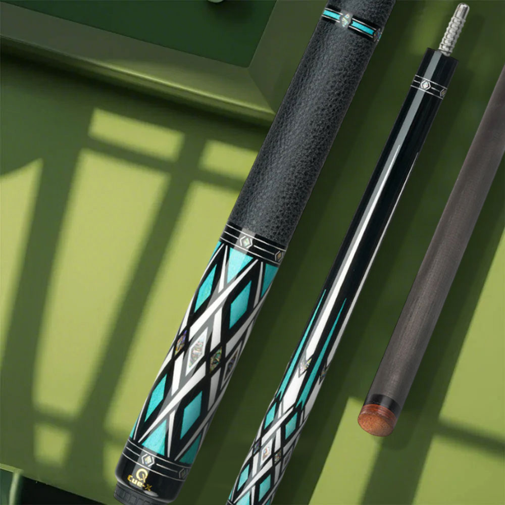 KONLLEN  Premier Professional HQ-07DF 2-Piece Pool Cue Maple Wood 18.5-20OZ Billiard Cue 147CM - Blue&Black