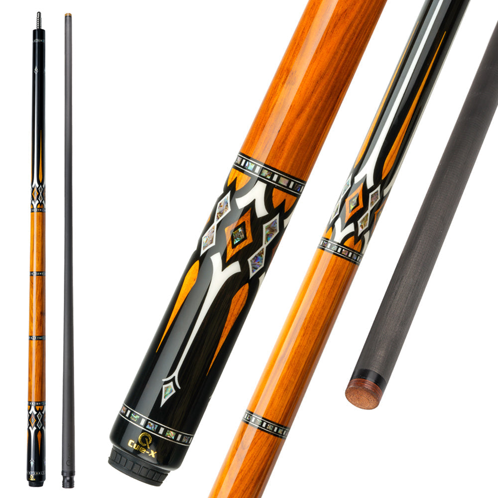 KONLLEN  Premier Professional HQ-08F 2-Piece Pool Cue Ebony Wood 18.5-20OZ Billiard Cue 147CM - Brown&Black