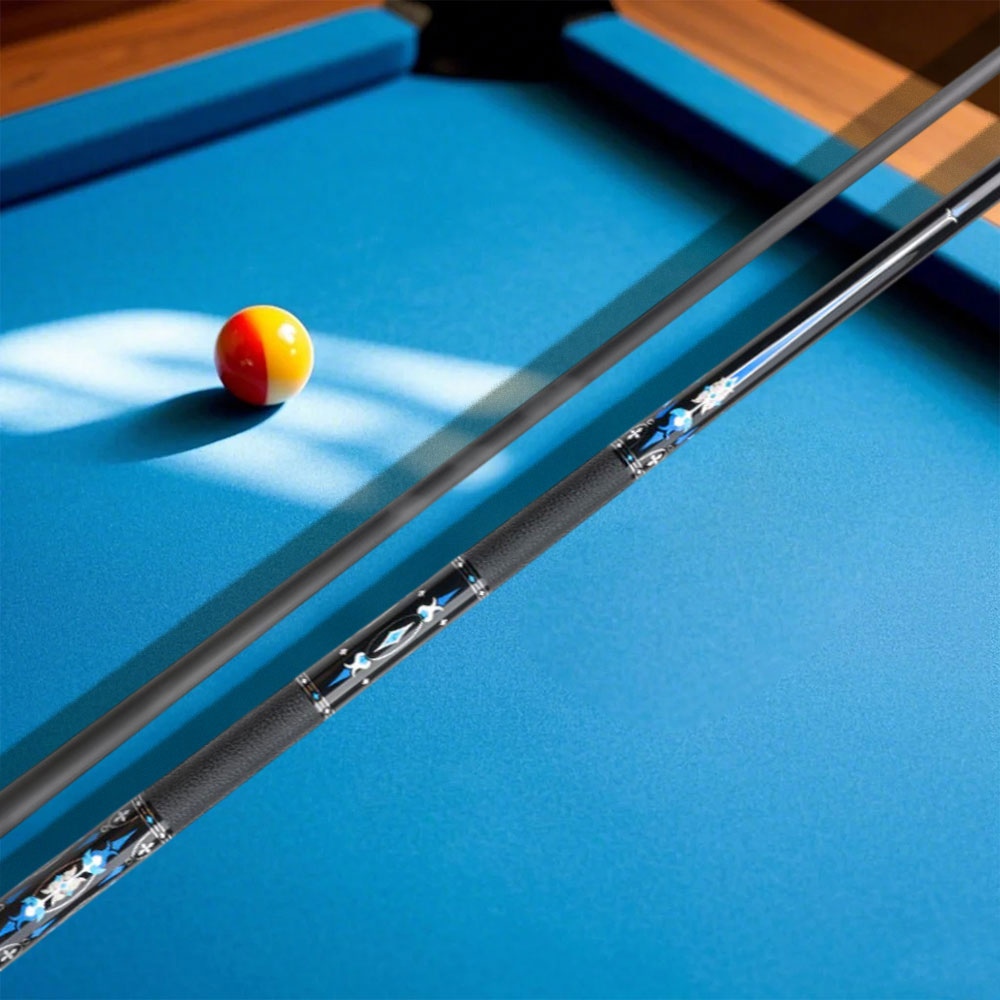 KONLLEN  Premier Professional HQ-10F 2-Piece Pool Cue Maple Wood 18.5-20OZ Billiard Cue 147CM - Blue&Black